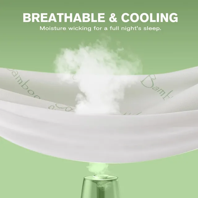 100% Waterproof Cooling Mattress Protector King Size (76" x 80") - Bamboo,Unmute, Ultra-Soft, Breathable, Family-Friendly, Guards Against Spills and Stains, Durable, Machine Washable