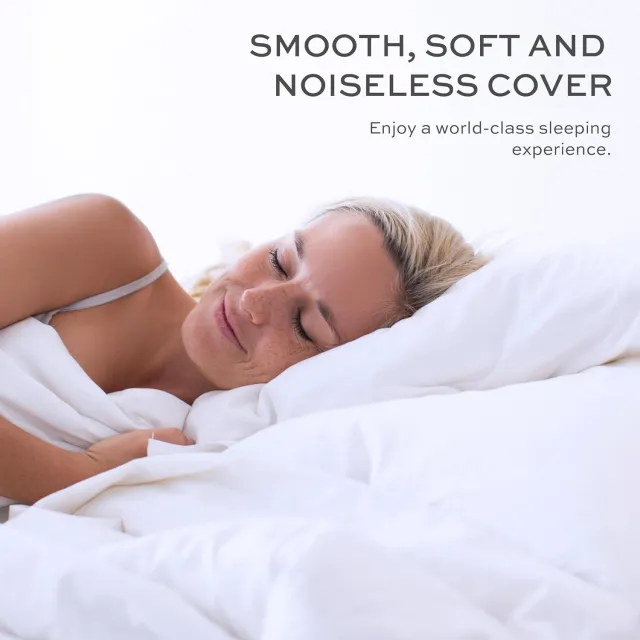 White Classic Luxury Hotel Collection Zippered Style Pillow Cover, 200 Thread Count, Soft Quiet Zippered Pillow Protectors, Standard Size