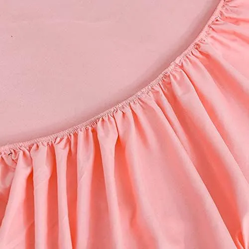 Solid color Fitted Sheets 100% Polyester Bedding Sheets, Chickwin Double King Single Size Bed for Deep Pocket 27cm - Shrinkage Fade Resistant Easy Care