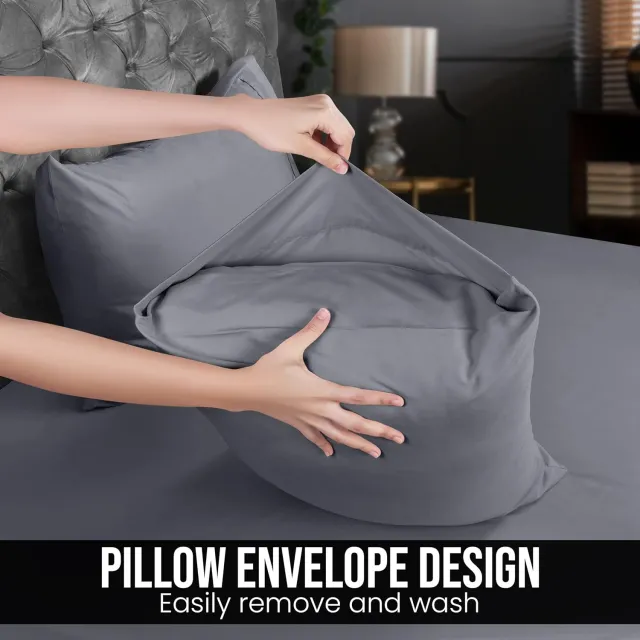 Bedding 4 Piece Double Bedding Set - Duvet Cover, Fitted Sheet with Pillow cases - Soft Brushed Microfiber